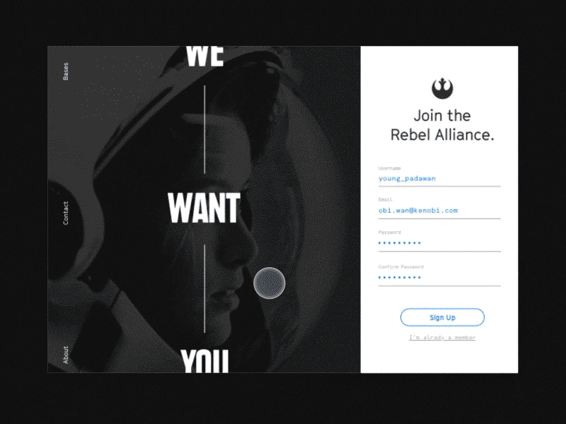 #001 - Rebel Sign Up