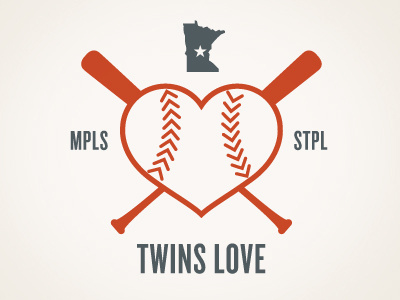 T-Love baseball blue logo minneapolis red