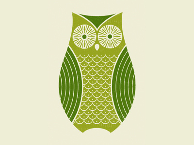 Owl green owl screen print