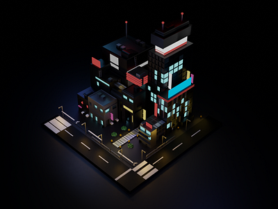 Night сity city design lowpoly megapolis minimal night