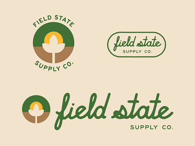 Field State branding hand lettering leaf lockup logo plant script type typography