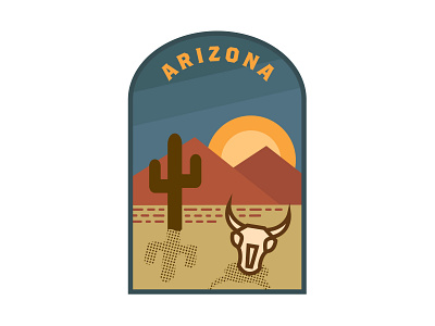 Arizona Badge arizona badge cactus design illustration lockup nature patch patch design vector