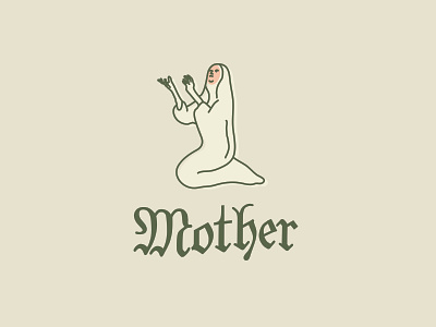 Mother branding design hand drawn illustration lockup logo vector