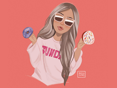 Donuts character design characterdesign donut donuts girl character illustration illustration art people pink procreate yum yummy