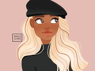 Cute beret :) beret blonde character design characterdesign girl character headshot illustration illustration art