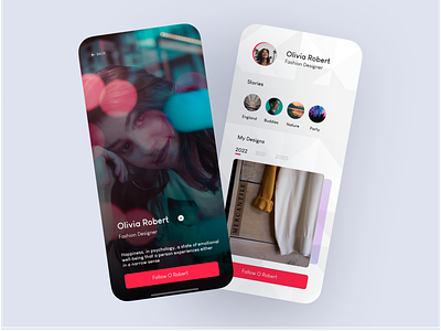 Social Profile Screens app concept design minimal social profile screens ui ux