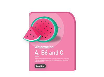 3D Watermelon Card Design design fruits illustration isometric vector