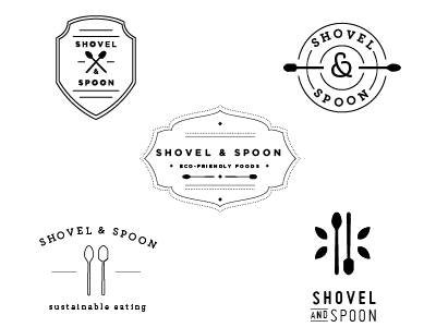 Shovel & Spoon branding food logo shovel spoon