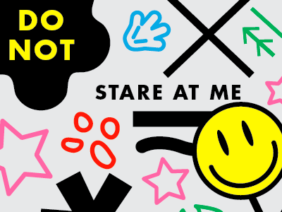 Do not stare at me.. design haiku haikuglyphics illustration