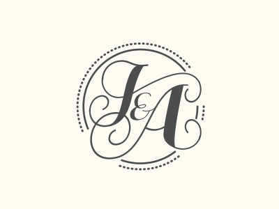 J & A invites monogram wedding