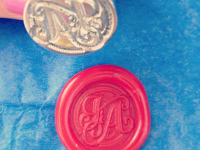 Custom monogram wax seal embosser