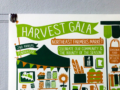 Final prints for NE Farmers market design farmers market harvest illustration minneapolis minnesota northeast poster