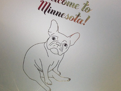 Gold foiled frenchie bulldog design dog frenchie illustration minnesota print