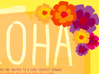 Aloha luau design floral hawaii illustration luau wedding