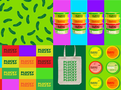 Plucky Pickle Dip brand branding character design dip food illustration packaging pickle