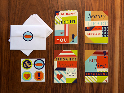 Giftcard sets beauty design event health minneapolis notecards print stickers style womens