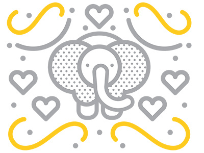 Baby elephant animal baby design elephant hearts icon illustration invitation shower