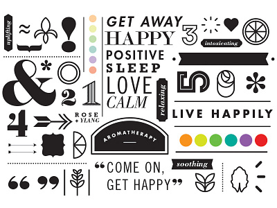 Typographic elements aromatherapy color design icon typography