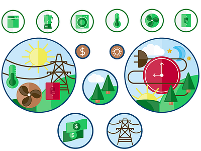 Energy appliances design energy environment icons illustration