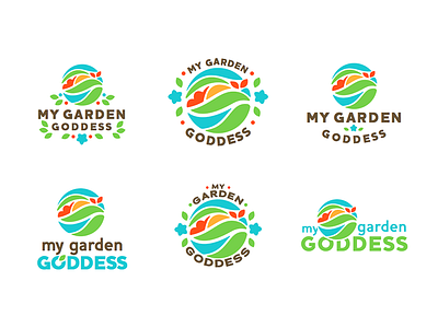 Gardens brand design flower garden goddess leaf logo