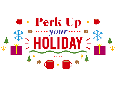 Perky coffee design holiday icons infographic