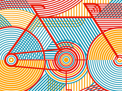 In Motion artcrank bicycle bike color form line motion optical repetition