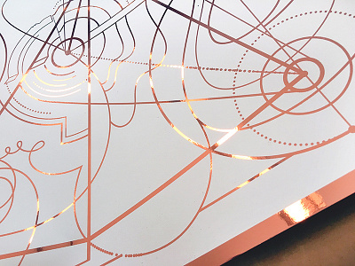 Continuum abstract artcrank comsic design diagram foil math science screenprint space string theory