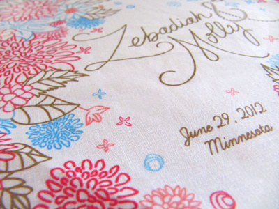 Save the Date fabric illustration lettering typography wedding