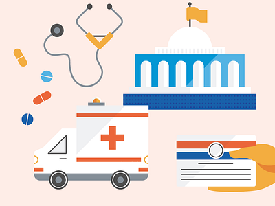 Medicare ambulance color design government health hospital illustration medicare