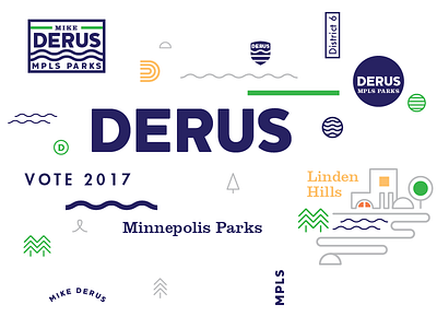 Derus for MPLS Parks brand campaign design identity logo minneapolis minnesota parks political politics process vote