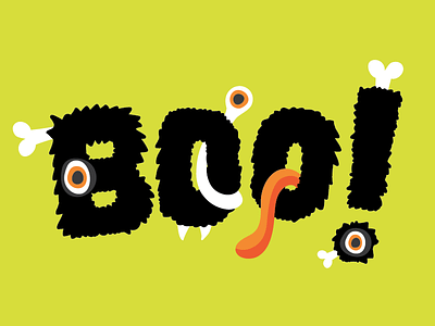 Boo! boo creature cute fuzzy halloween lettering scary type typography