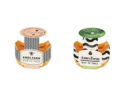 Ames labels ames farm artistic artistry brand farm handmade hive honey identity logo painterly pattern