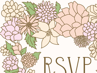 Wedding flowers illustration invitations lettering typography wedding