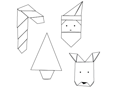 holiday origami vectors