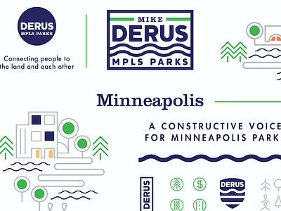 Derus for Parks brand campaign derusforparks design minneapolis parks political