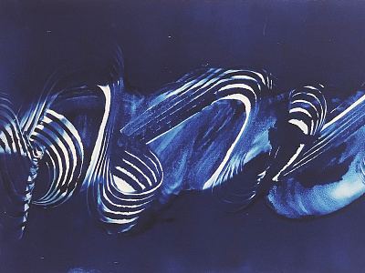 Monotype art blue design monotype printing printmaking swirl