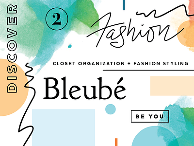 Bleubé brand cleanse design fashion logo script styling watercolor