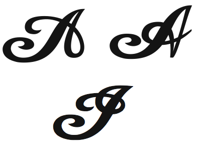A's font lettering script type typography