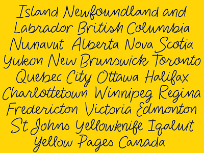Yellow Pages Canada handwriting lettering monoline script typeface typography yellow yellowpages