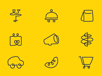 Yellow Pages brand design icons illustration monline