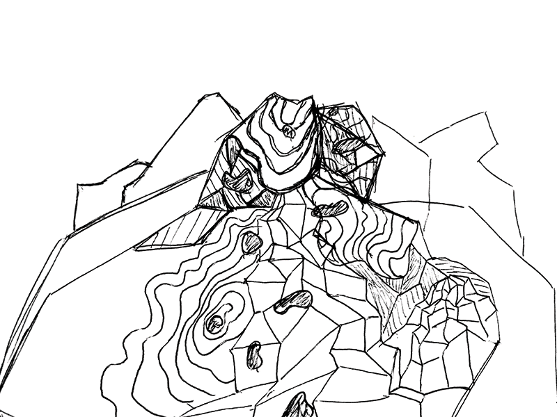Mountain process editorial illustration mountains process sketch topographic