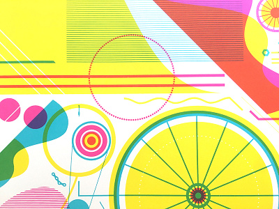 The Cycle art bicycle bike bikeart color design illustration pattern poster print