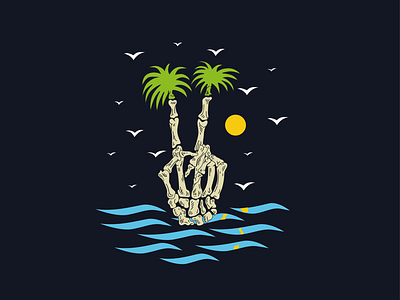 Beach peace brand and loho design clothing brand illustration logo design