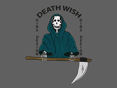 Death wish adobe ilustrator branding logodesign t shirt design vector vintagelogo