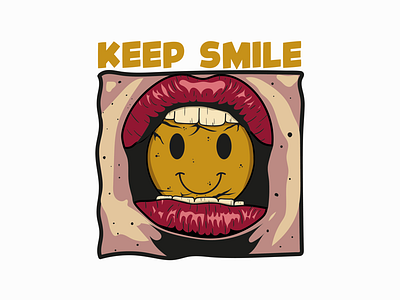 Keep smile design adobe ilustrator branding logo design vector vintage design vintage logo