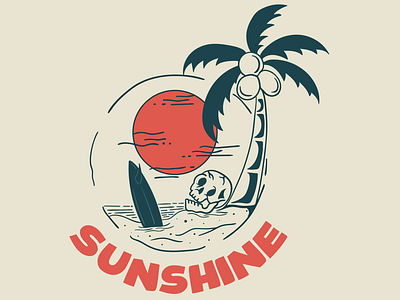 Sunshine adobe ilustrator clothing brand logo design vector design vintage design