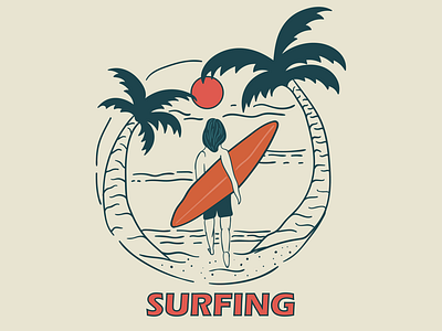 SURFING branding illustration surfing clothing vector design