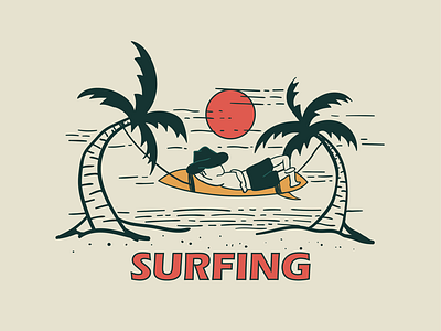 SURFING CLUB branding illustration logo design surfing clothing