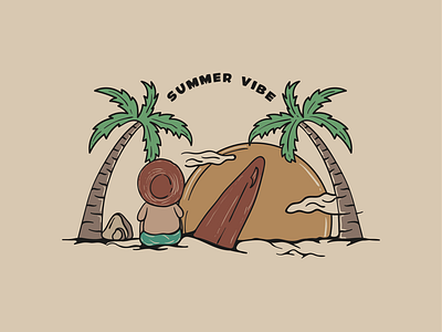 SUMMER VIBE branding clothing brand surf clothing vector design vintage design