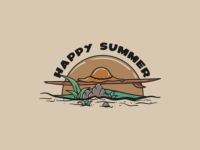 HAPPY SUMMER branding clothing brand summer clothing summer vibe vintage design vintage logo